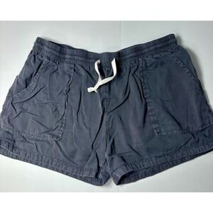 Honolua Surf Co Womens XL Faded Black Cotton Viscose Drawstring Shorts XL